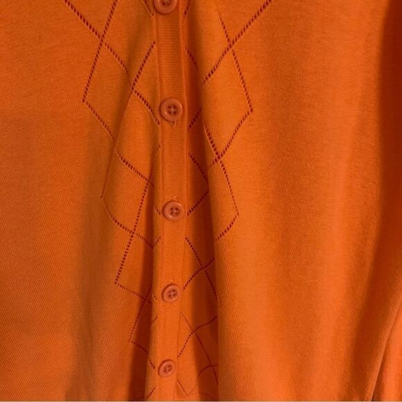 Greg Norman Collection Light Orange Button Front Cardigan Medium - Picture 9 of 9